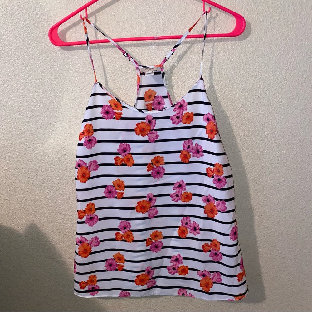 J crew stripes and flower top sz 2